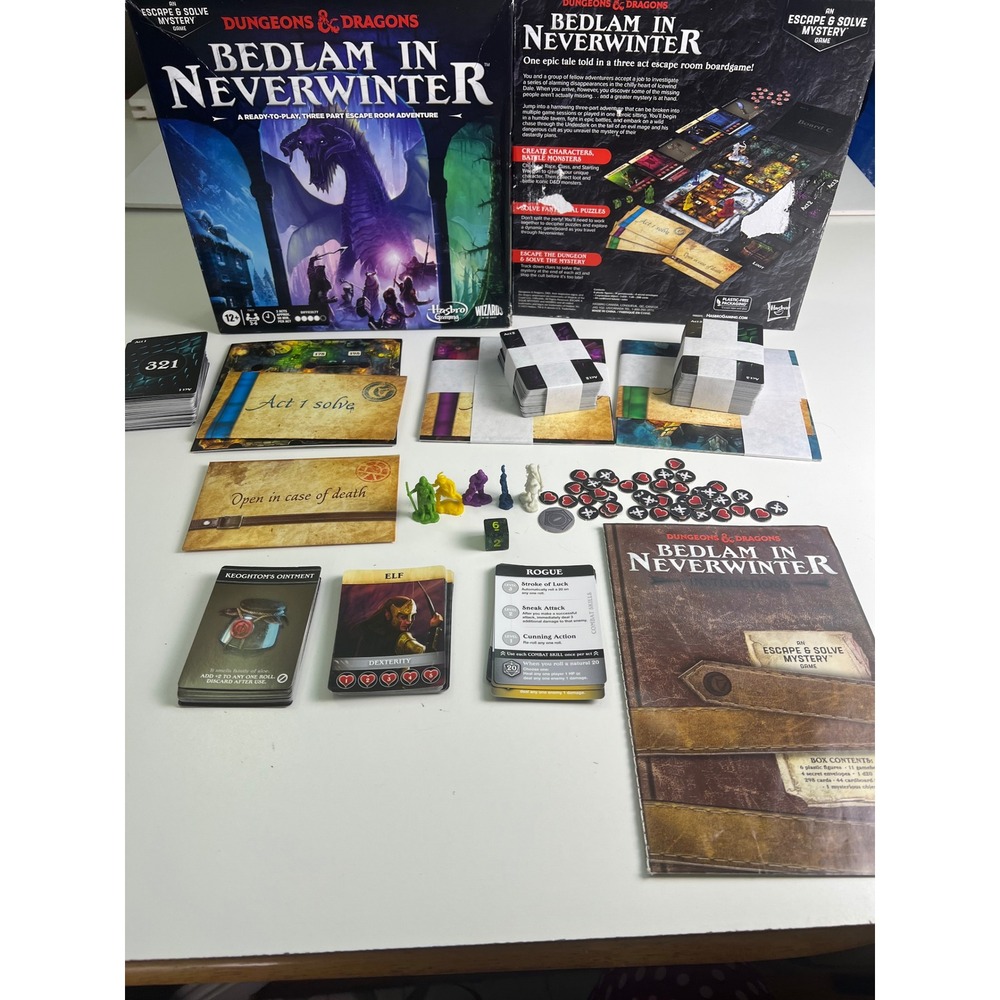 Dungeons‎ Dragons Bedlam in Neverwinter Escape Solve Mystery Board Game 2023